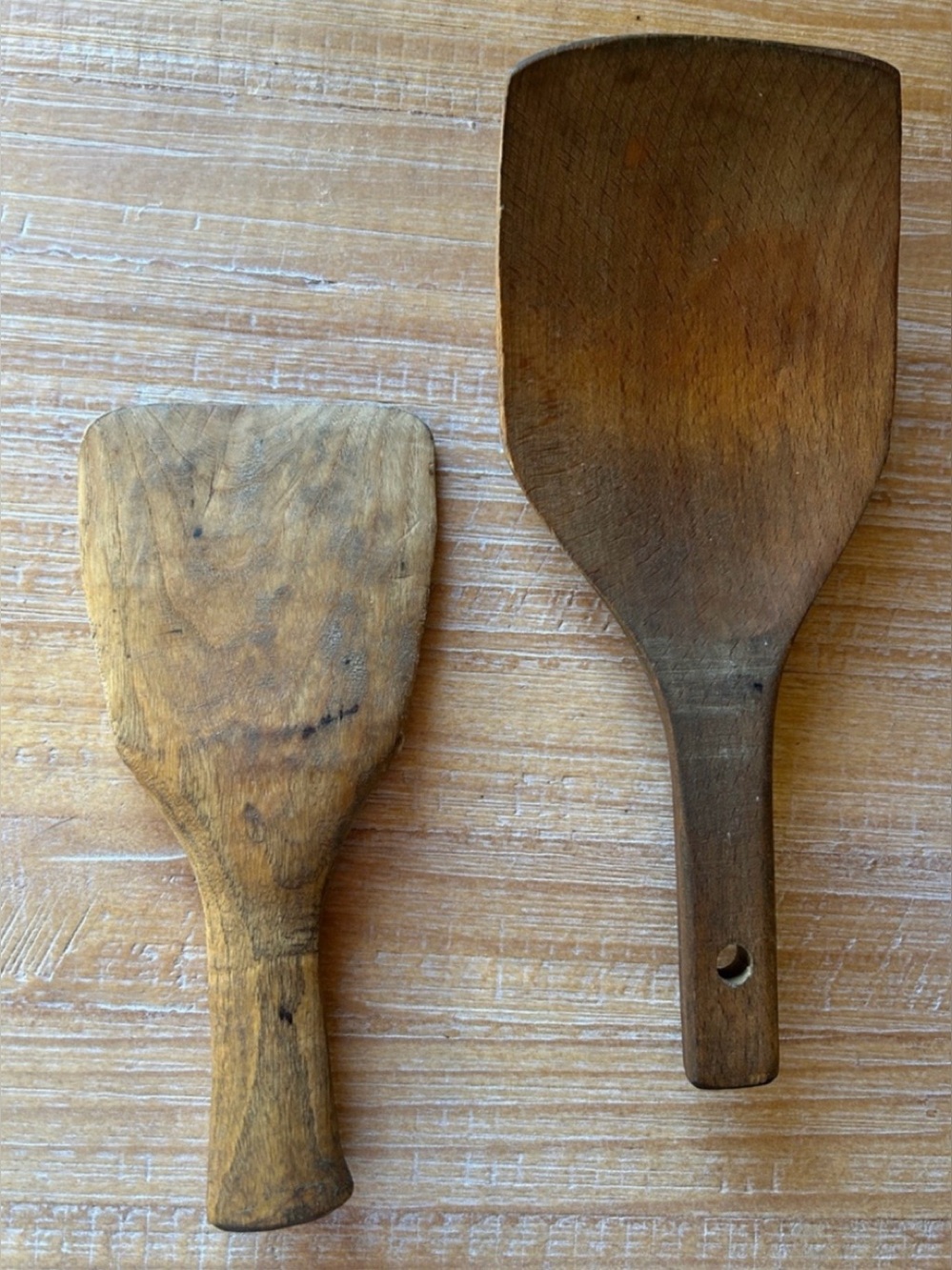 Antique Wooden Butter Paddles Primitive Kitchen Rustic Farmhouse Set of 2